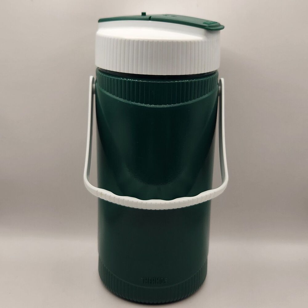 Vintage Thermos 48 oz #7948 Beverage Cooler Container Green White